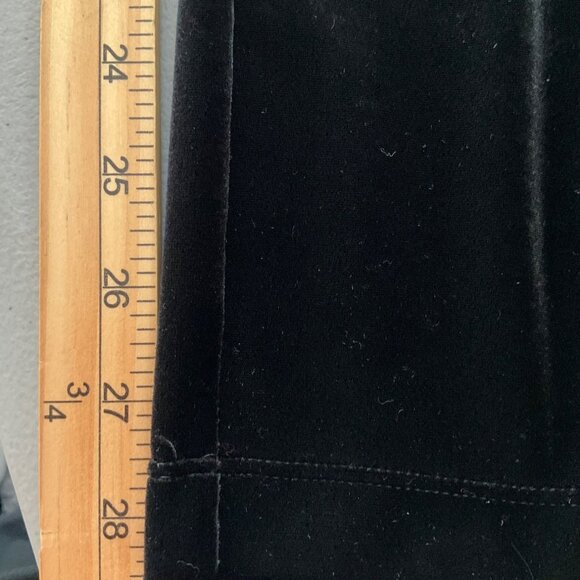 VTG Chicos Sz Large Black Velvet Pull-On Pants Short Wide Leg - Picture 9 of 13